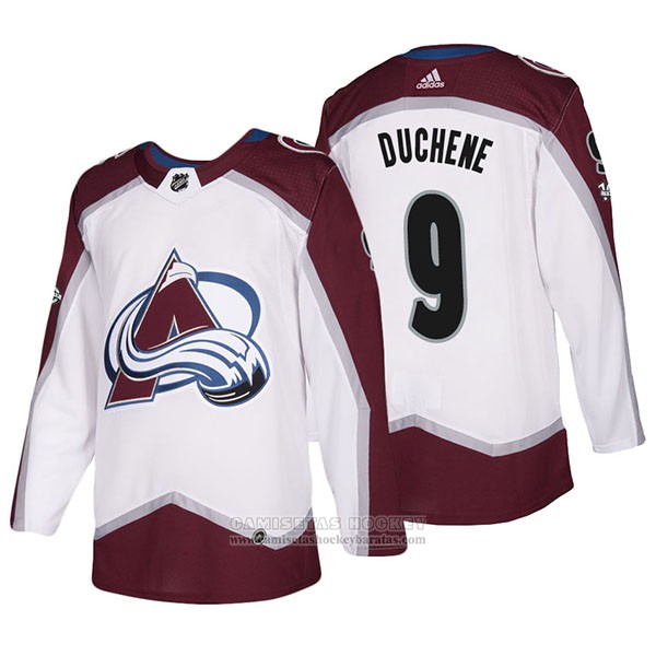 Camiseta Hockey Colorado Avalanche 9 Matt Duchene 2018 Blanco